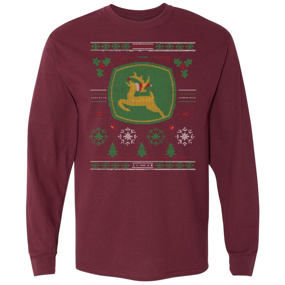 Long Sleeve T-Shirt - YFCPXATQ - Maroon - 11