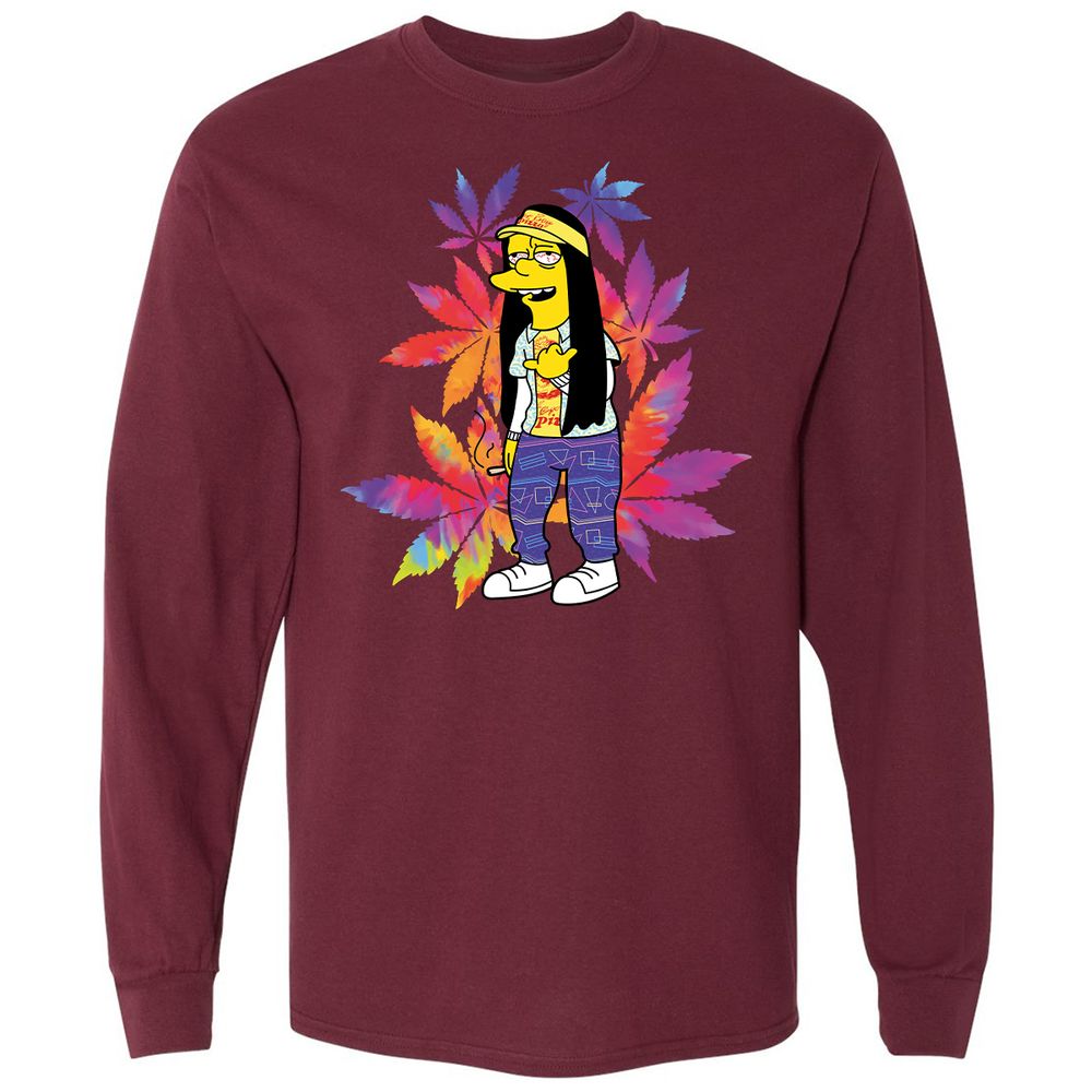 Long Sleeve T-Shirt - 5V6NKQSP - Maroon - 11