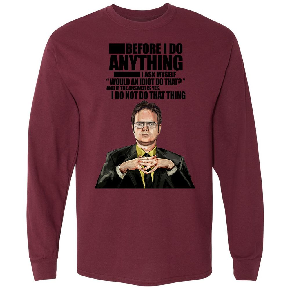 Long Sleeve T-Shirt - LXQ9K539 - Maroon - 11