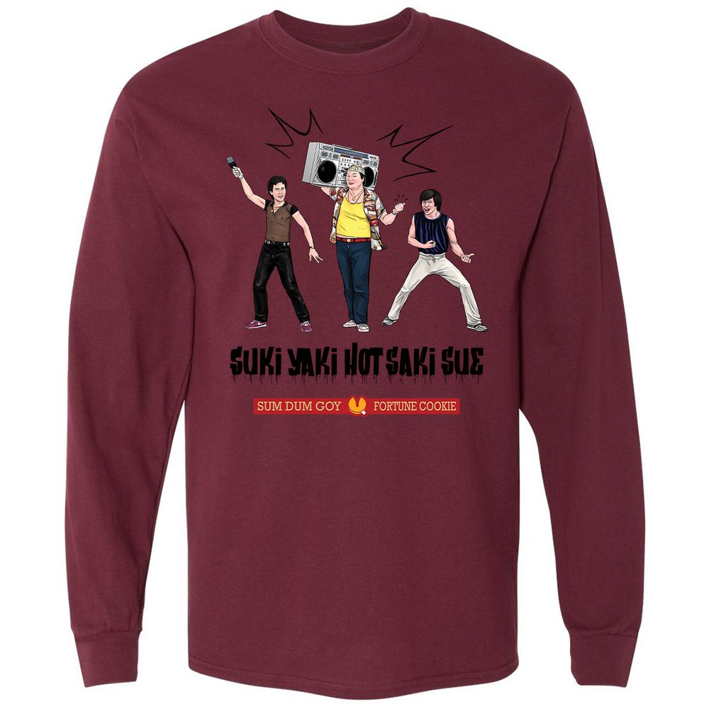 Long Sleeve T-Shirt - B7ABTDC1 - Maroon - 11