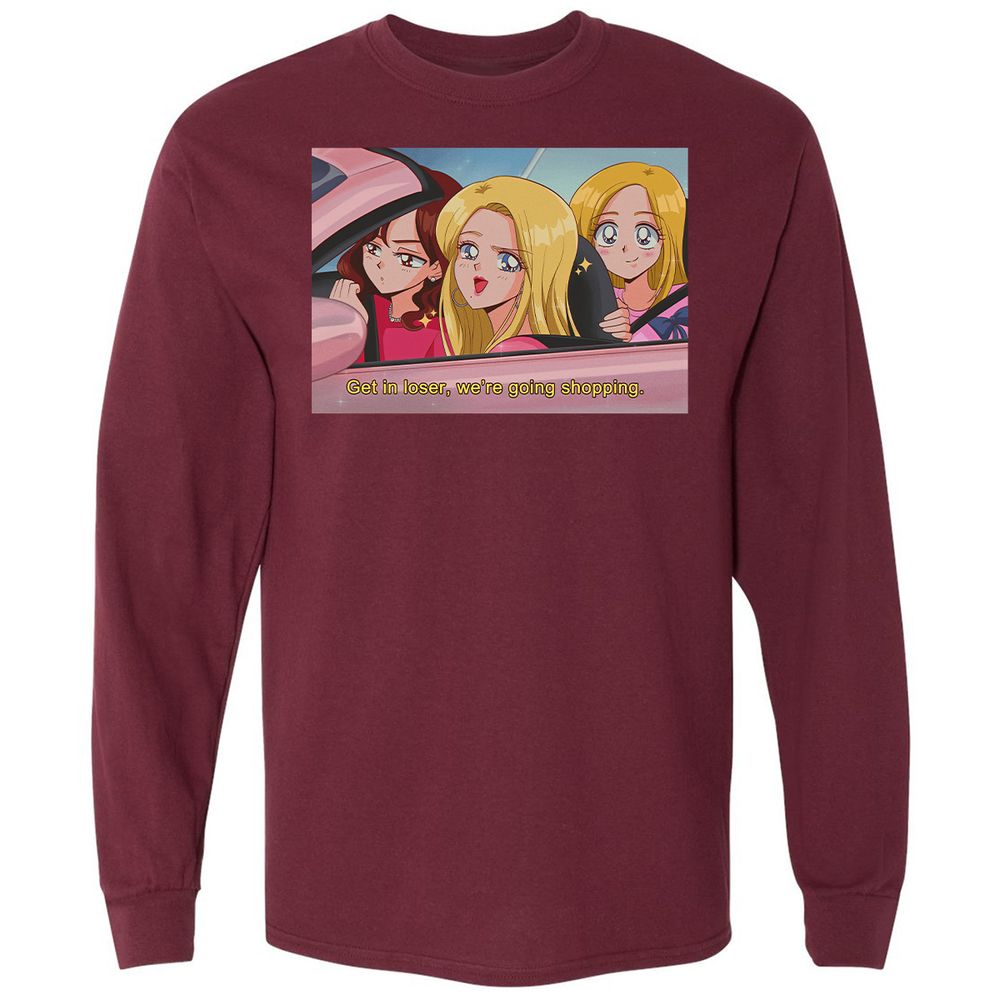 Long Sleeve T-Shirt - 15WY8E5U - Maroon - 11