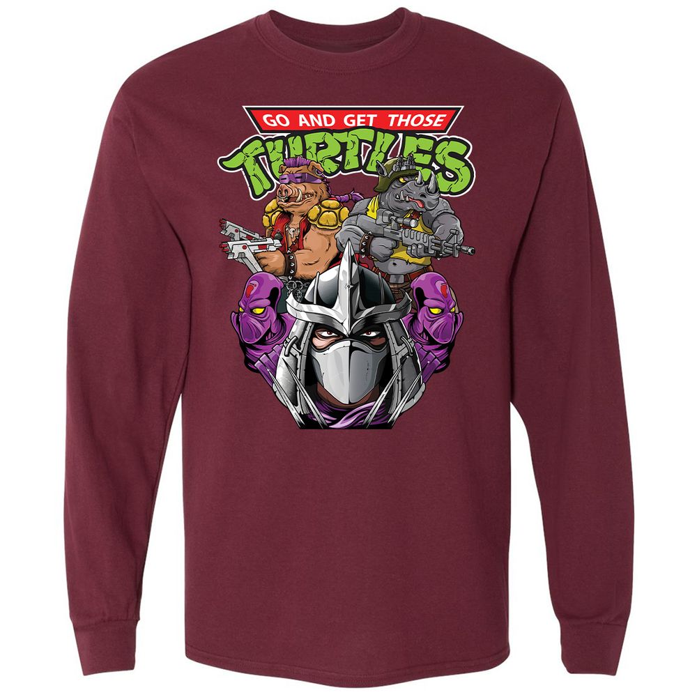 Long Sleeve T-Shirt - F3D4SPWQ - Maroon - 11