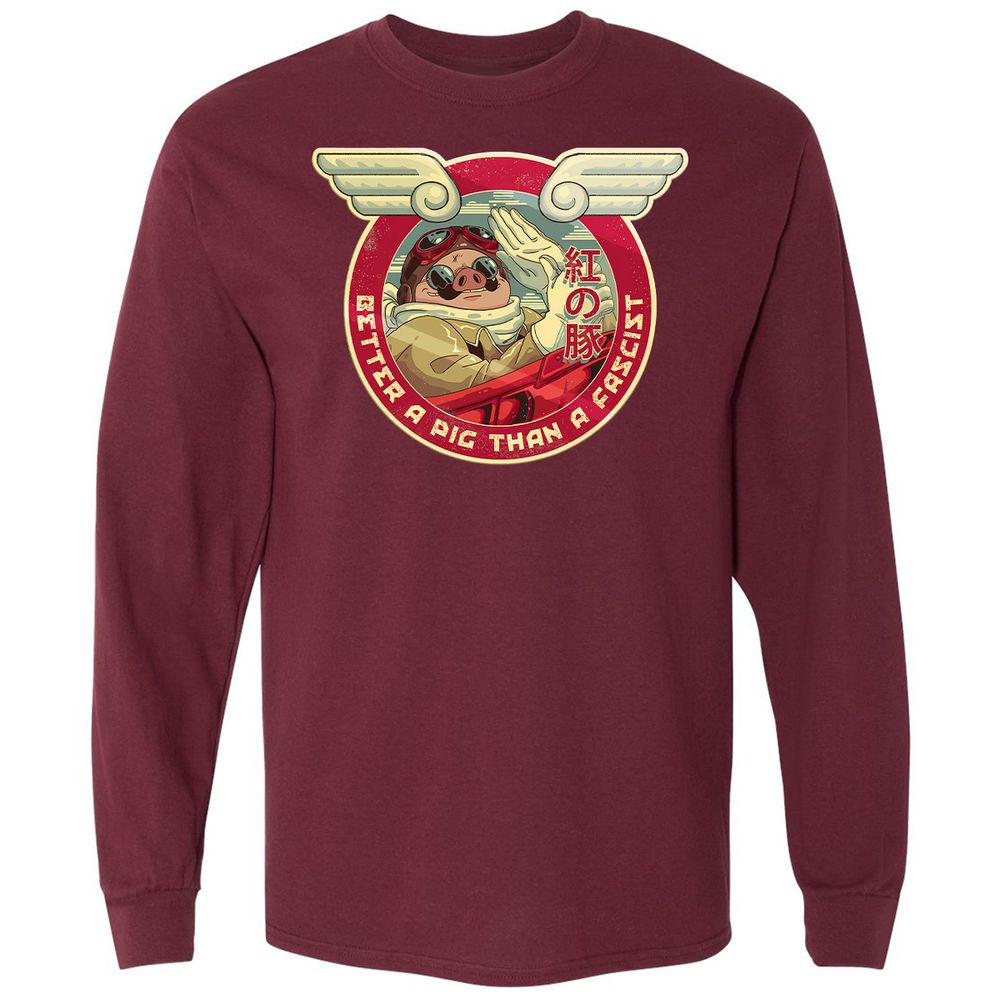 Long Sleeve T-Shirt - 6ZATJDEW - Maroon - 11