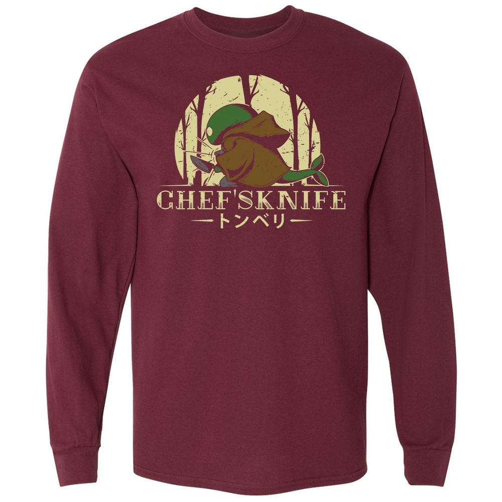 Long Sleeve T-Shirt - XKT67RTD - Maroon - 11