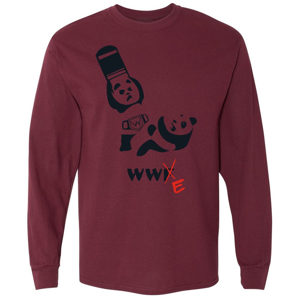 Long Sleeve T-Shirt - Q43GLD1M - Maroon - 11