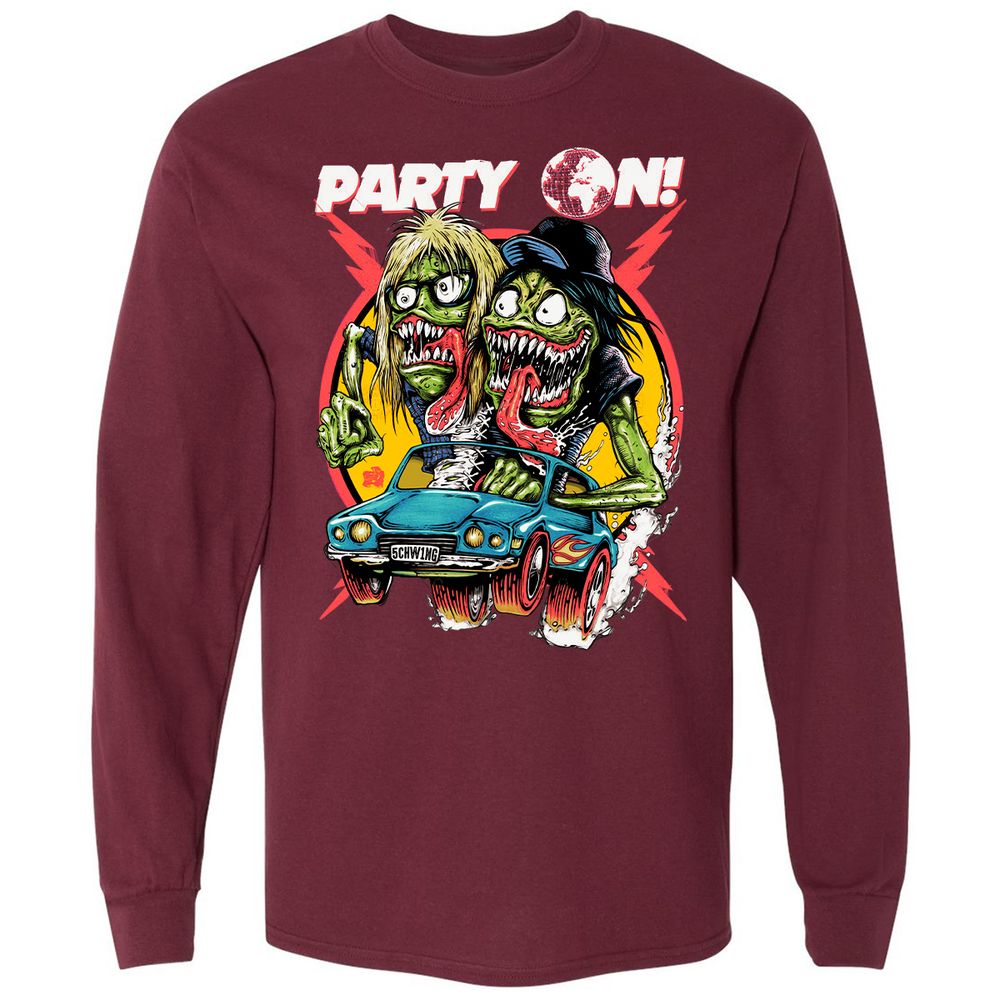 Long Sleeve T-Shirt - 3YXDY7UY - Maroon - 11