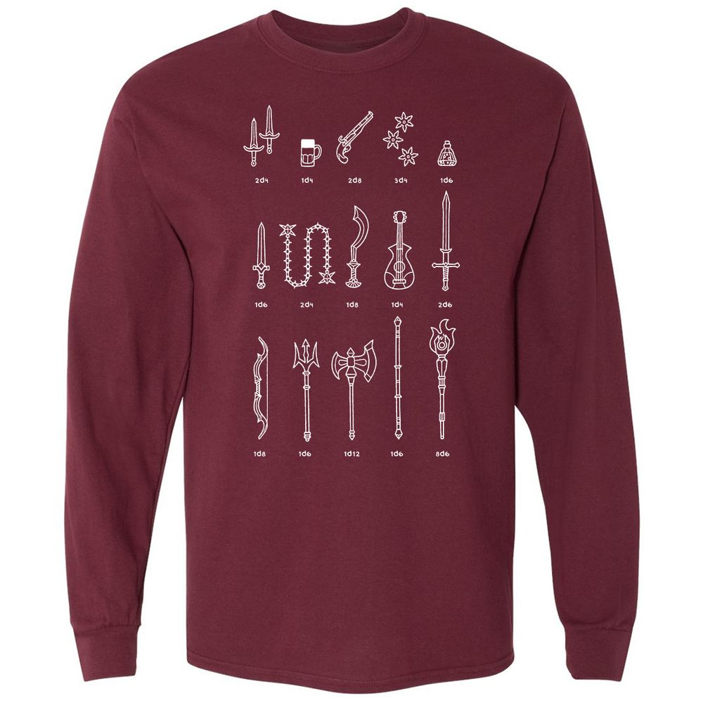 Long Sleeve T-Shirt - D6XHSR39 - Maroon - 11
