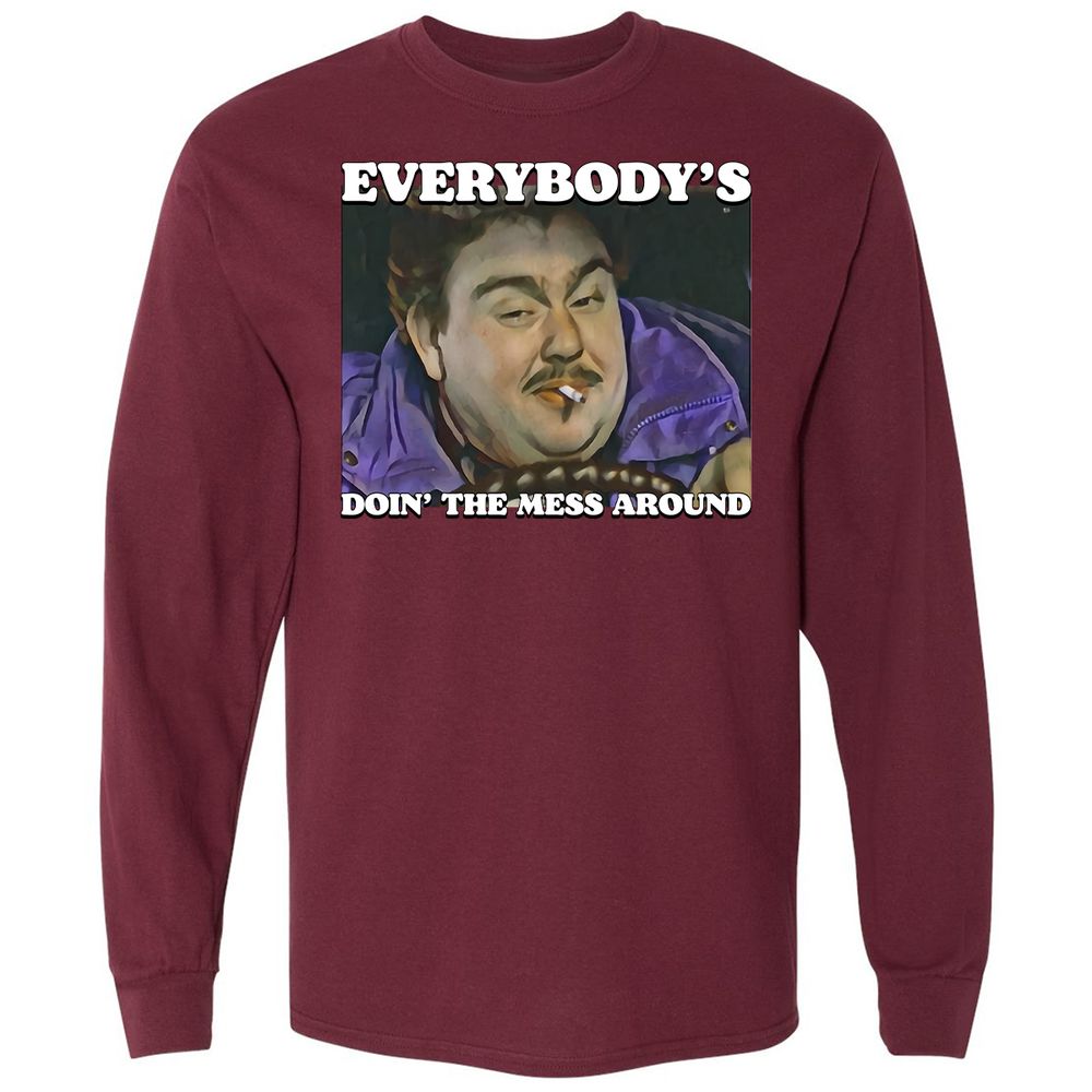 Long Sleeve T-Shirt - Z1BYQZ44 - Maroon - 11