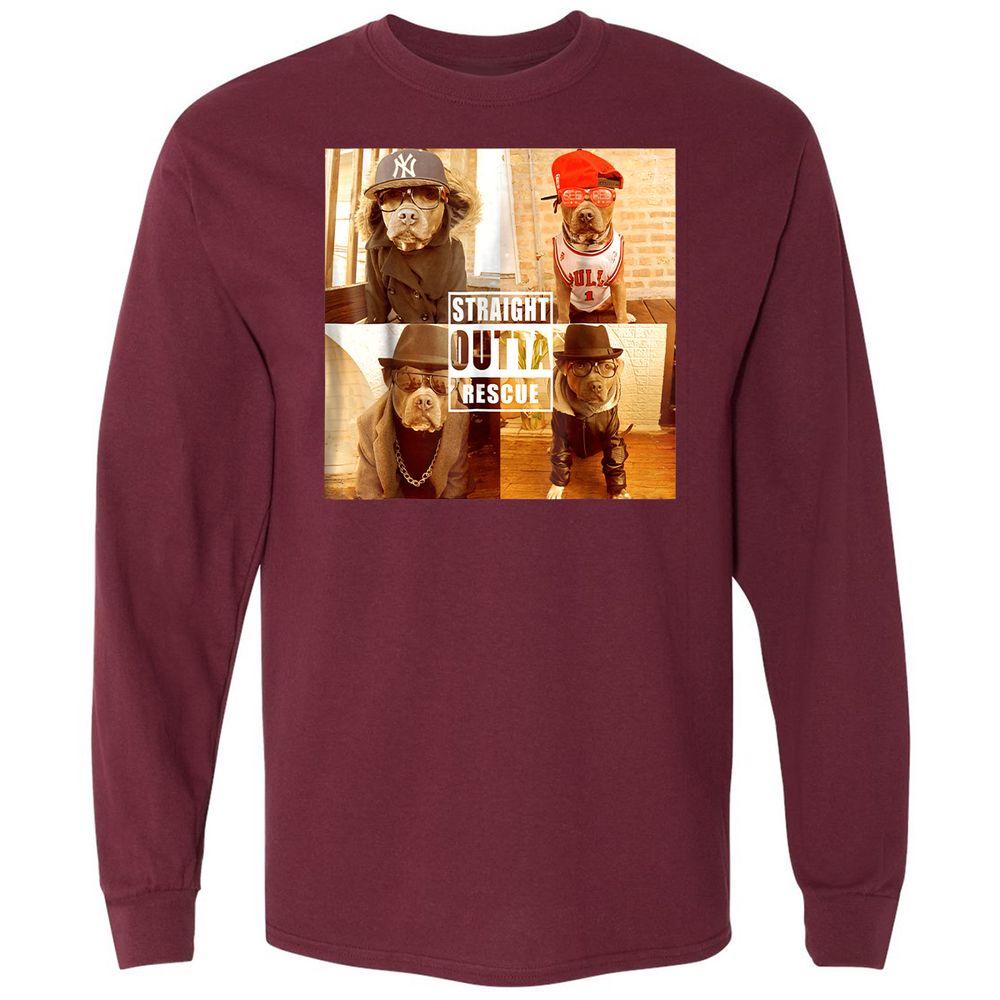 Long Sleeve T-Shirt - P9WYFMK6 - Maroon - 11