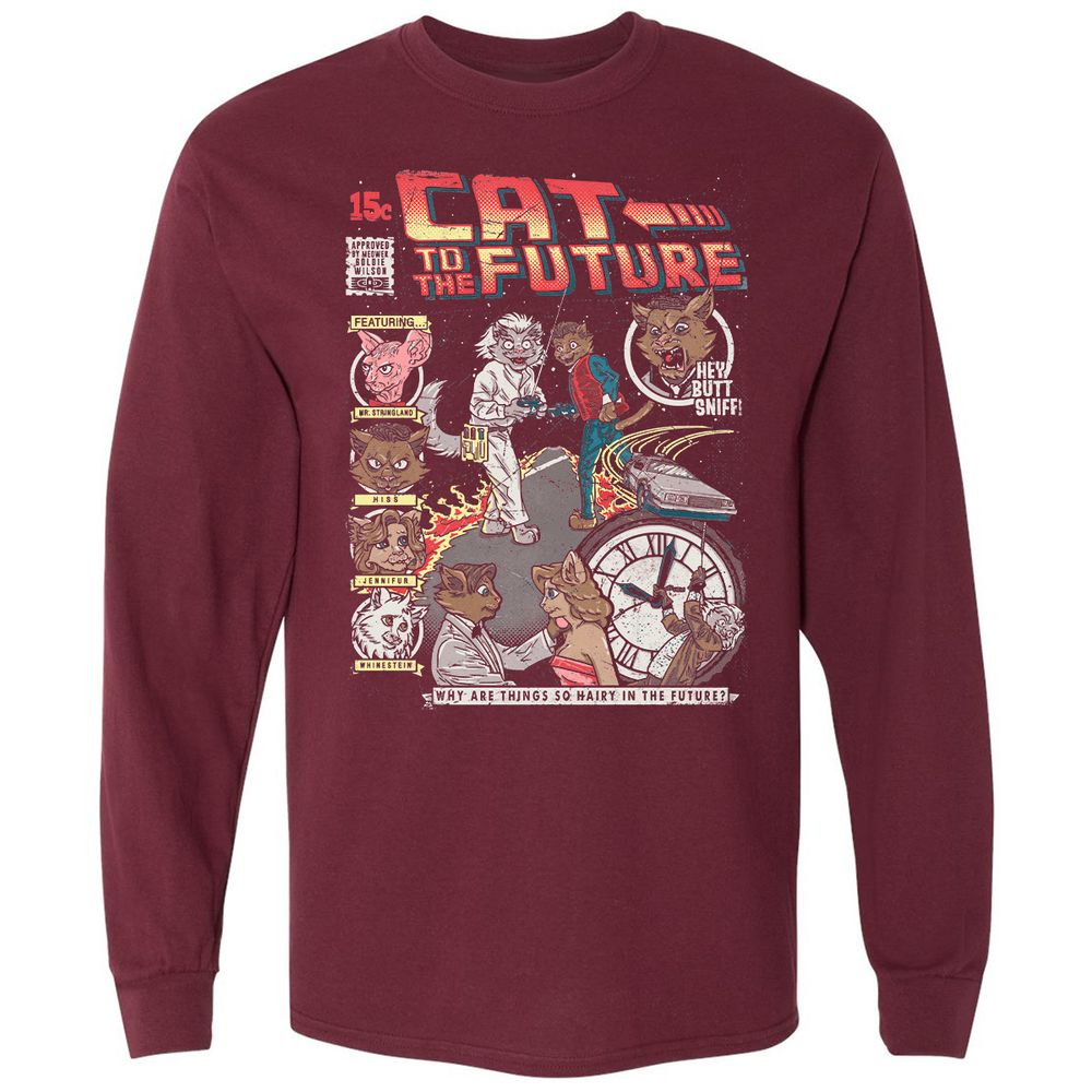 Long Sleeve T-Shirt - 498D2YJ5 - Maroon - 11