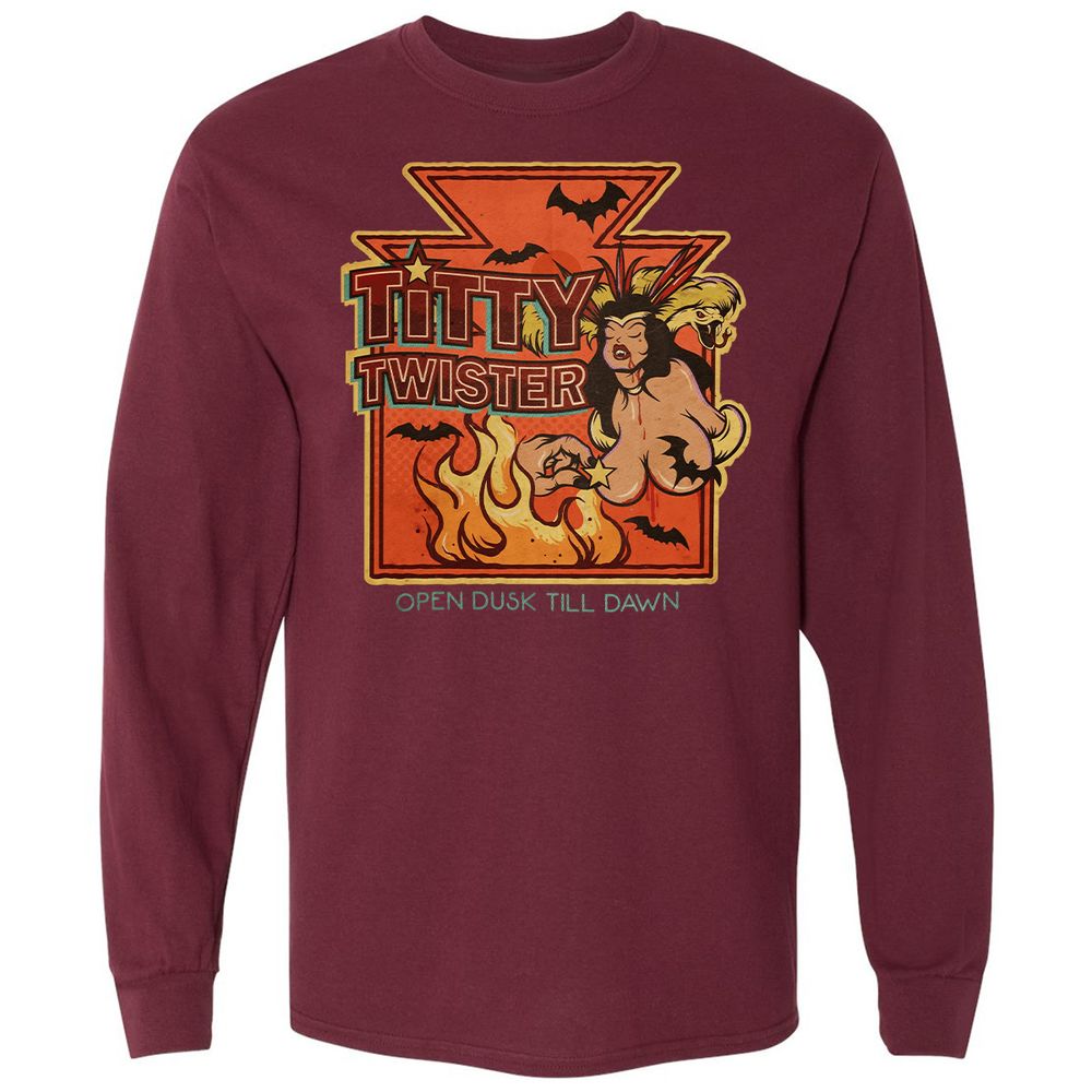 Long Sleeve T-Shirt - 712DV3RG - Maroon - 11