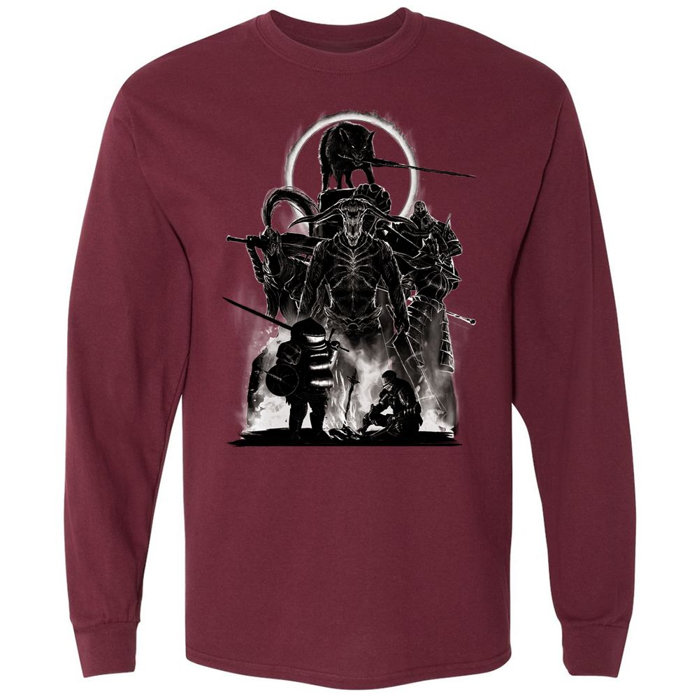 Long Sleeve T-Shirt - NZG5HDCG - Maroon - 11