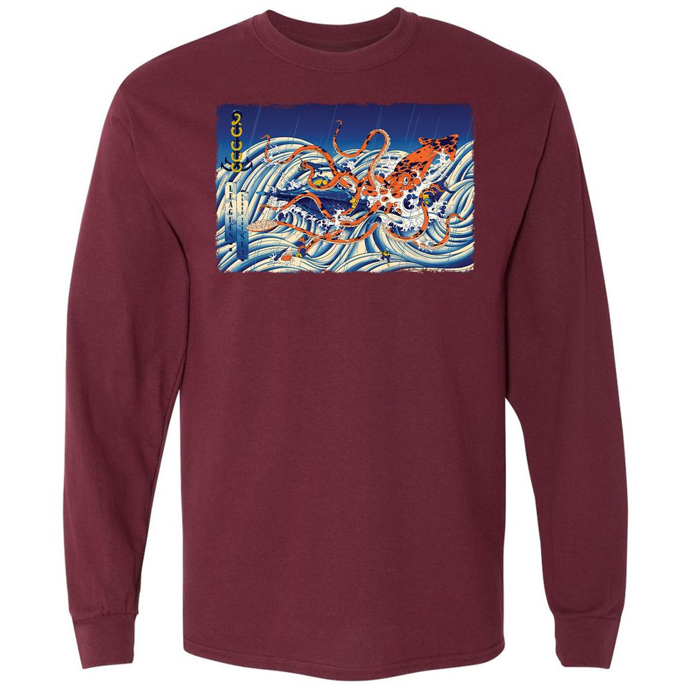 Long Sleeve T-Shirt - XQVHDVQ8 - Maroon - 11