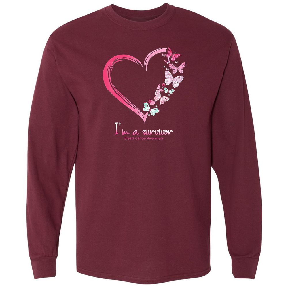 Long Sleeve T-Shirt - GECHJ9PL - Maroon - 11