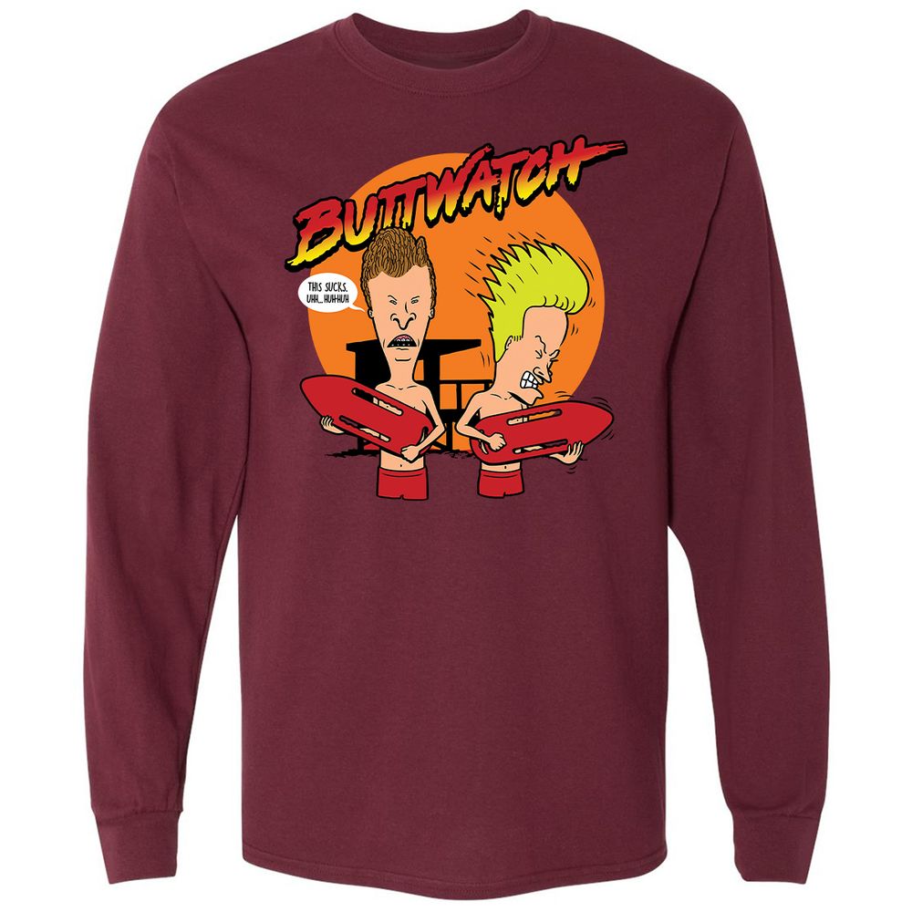 Long Sleeve T-Shirt - T4BRBJL9 - Maroon - 11