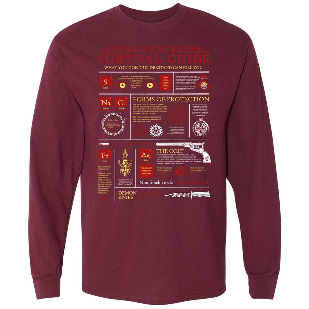 Long Sleeve T-Shirt - 74P9ET9K - Maroon - 11
