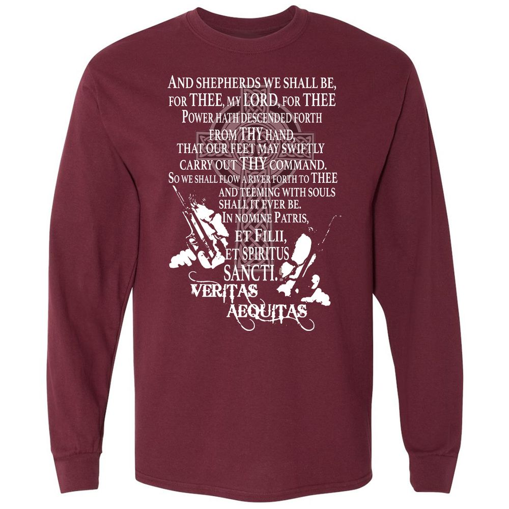 Long Sleeve T-Shirt - D3B3QLJU - Maroon - 11