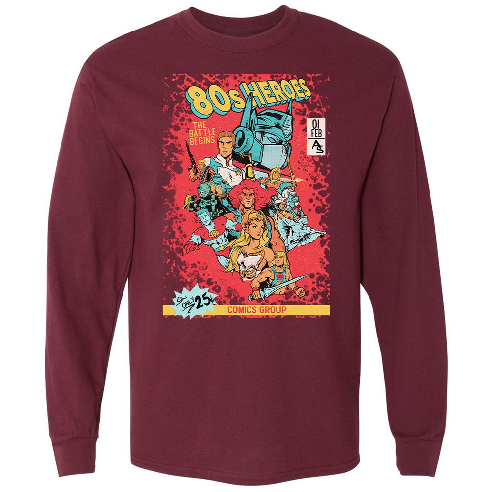 Long Sleeve T-Shirt - 8ZK34V5G - Maroon - 11