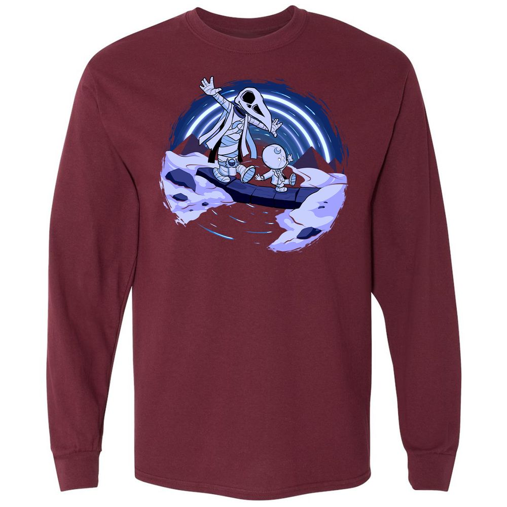 Long Sleeve T-Shirt - B9Y4VE1X - Maroon - 11