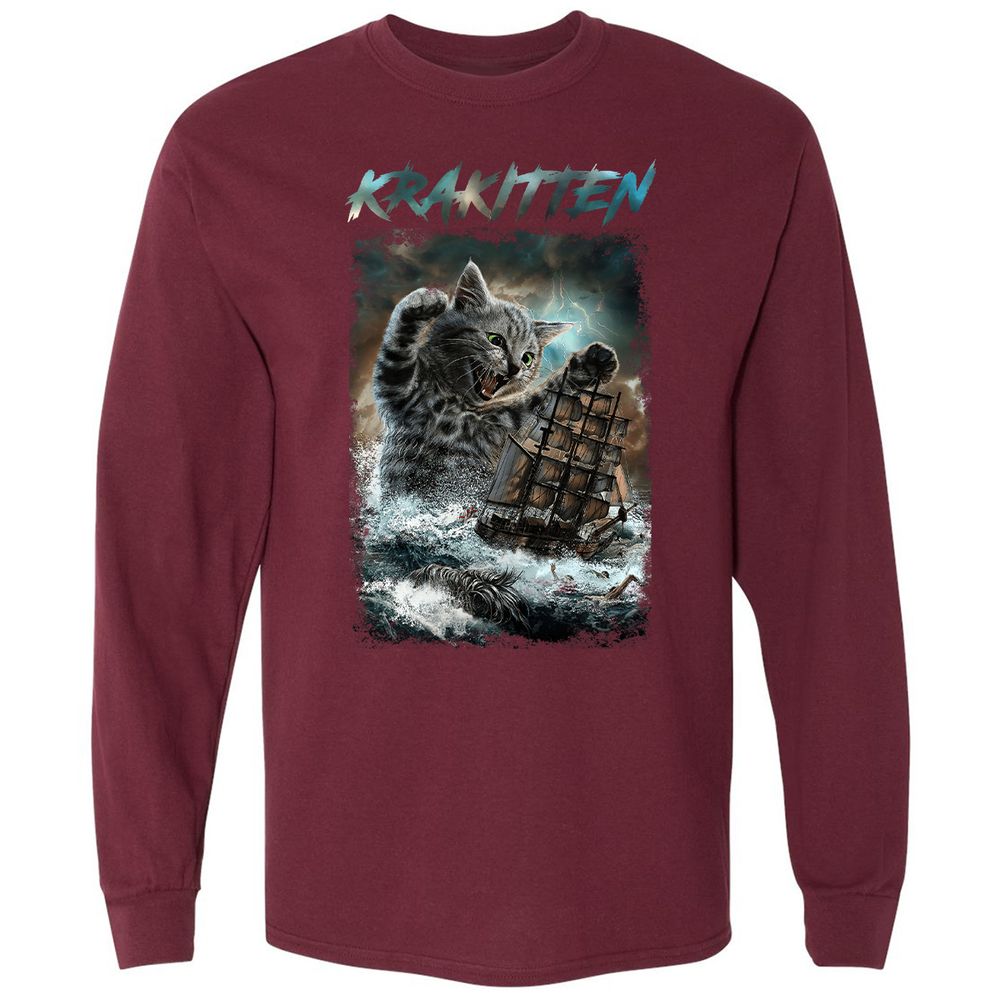 Long Sleeve T-Shirt - U99XET3C - Maroon - 11