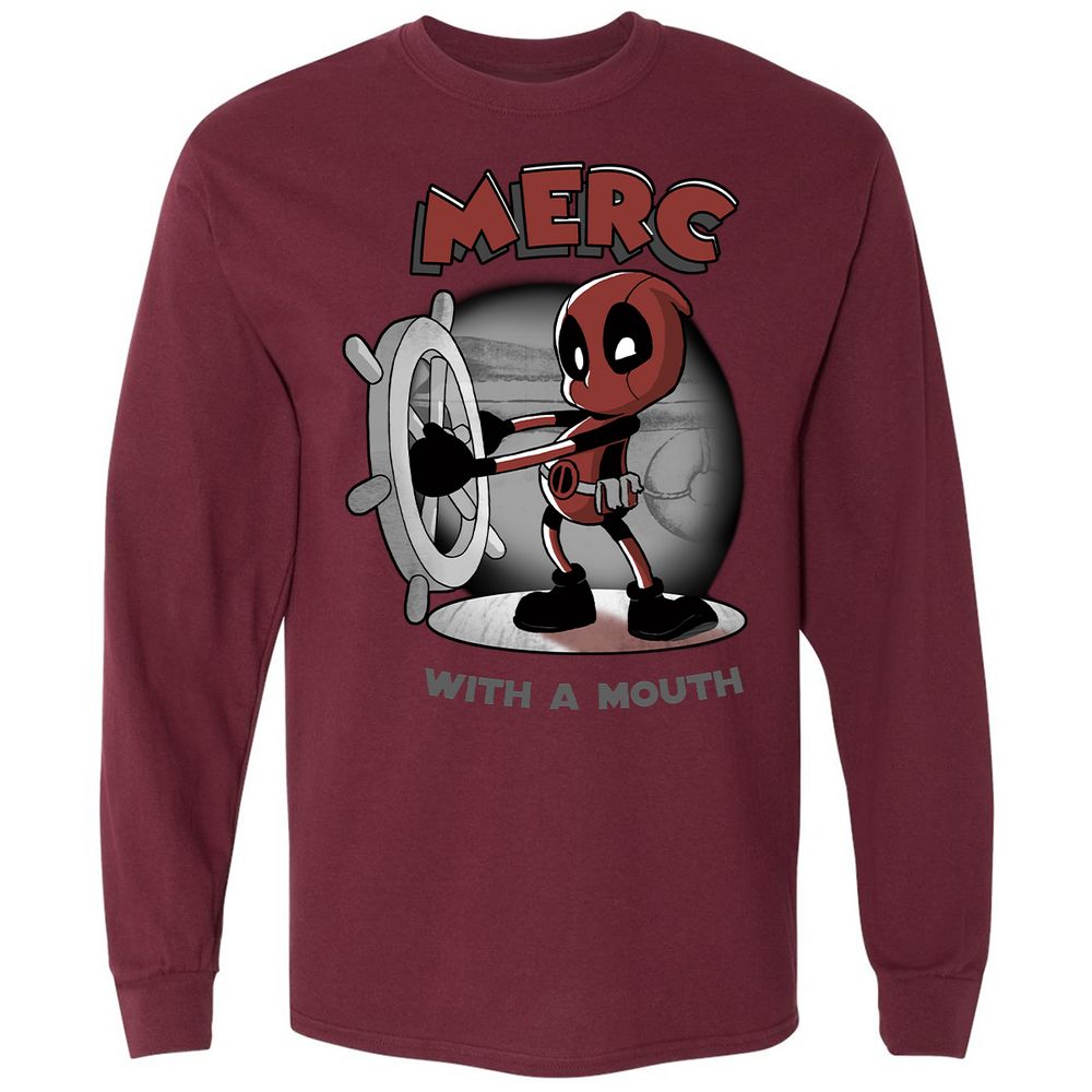 Long Sleeve T-Shirt - B3PL9ZPB - Maroon - 11