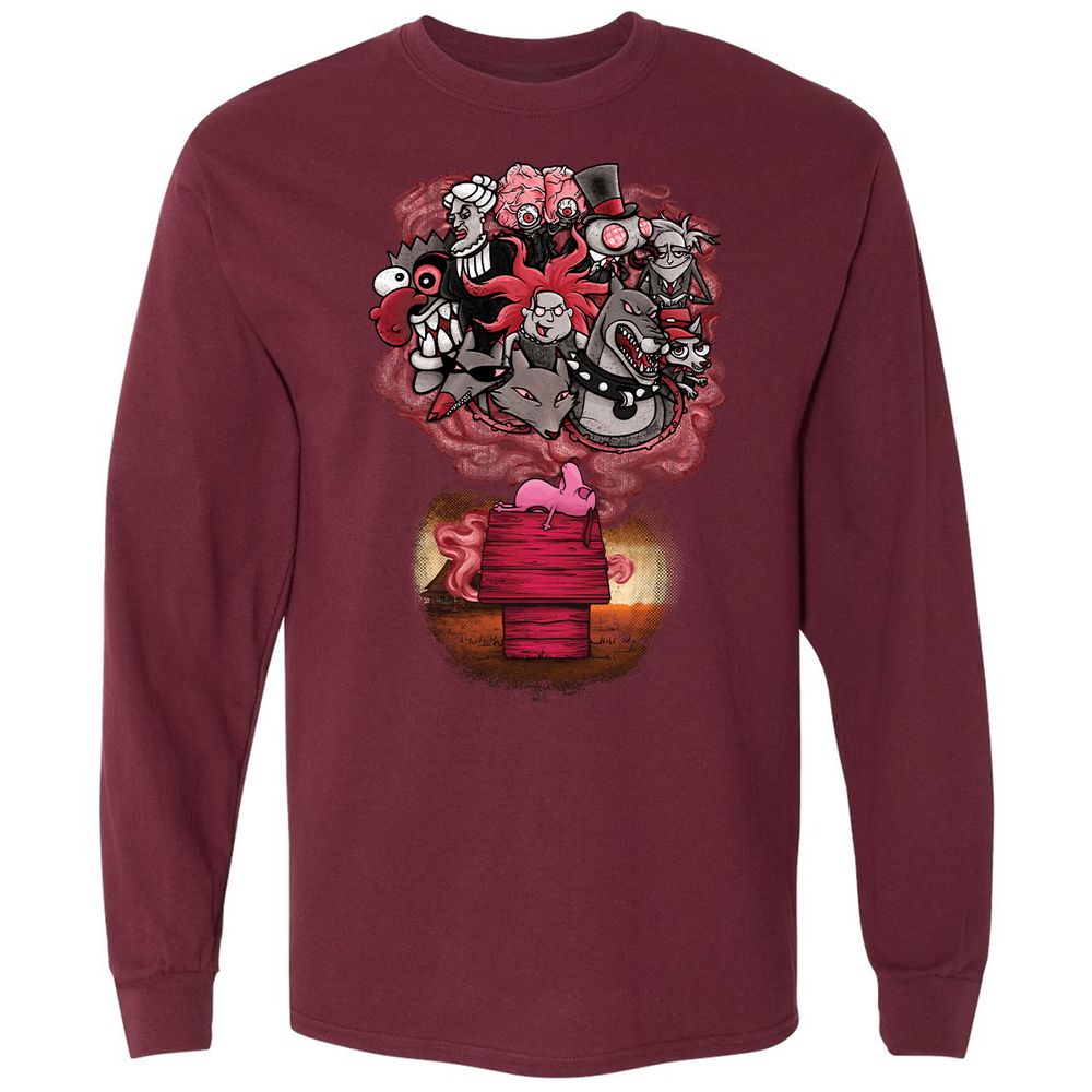 Long Sleeve T-Shirt - RQ9HBN2Q - Maroon - 11