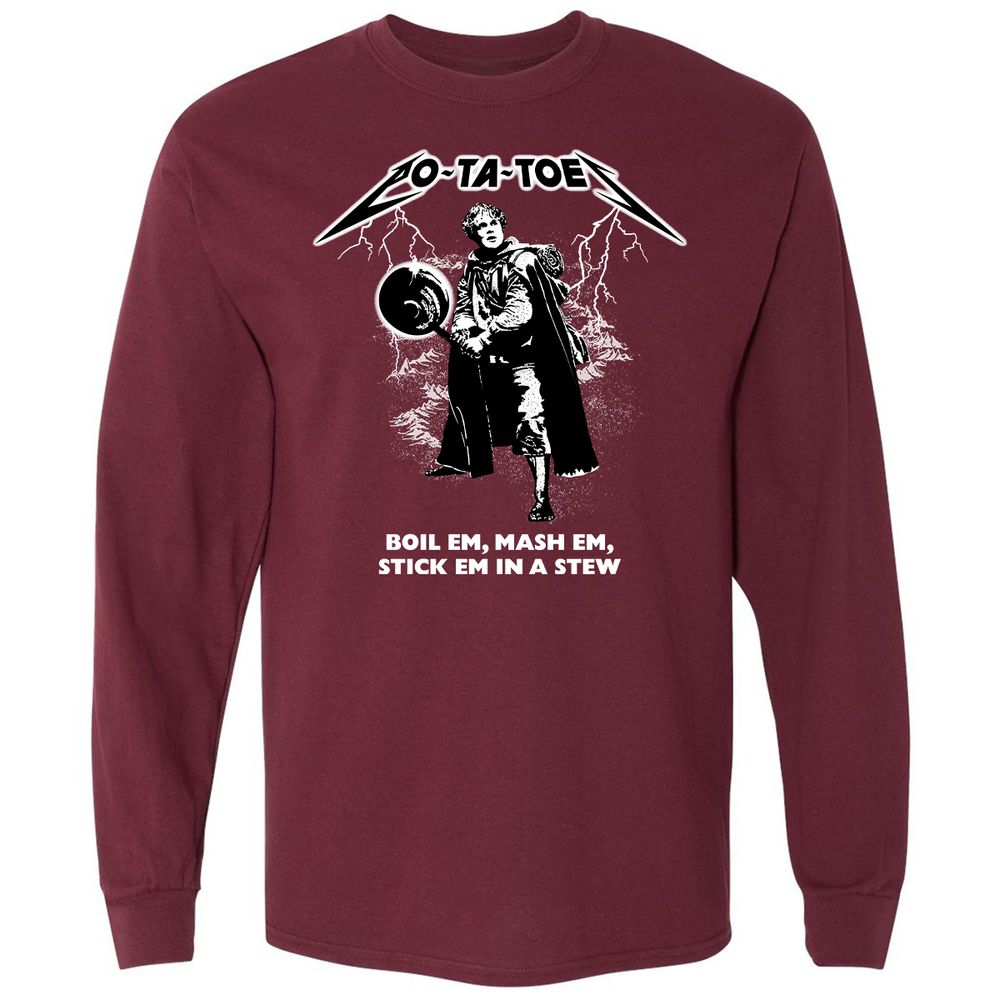 Long Sleeve T-Shirt - JV6QMX6Z - Maroon - 11