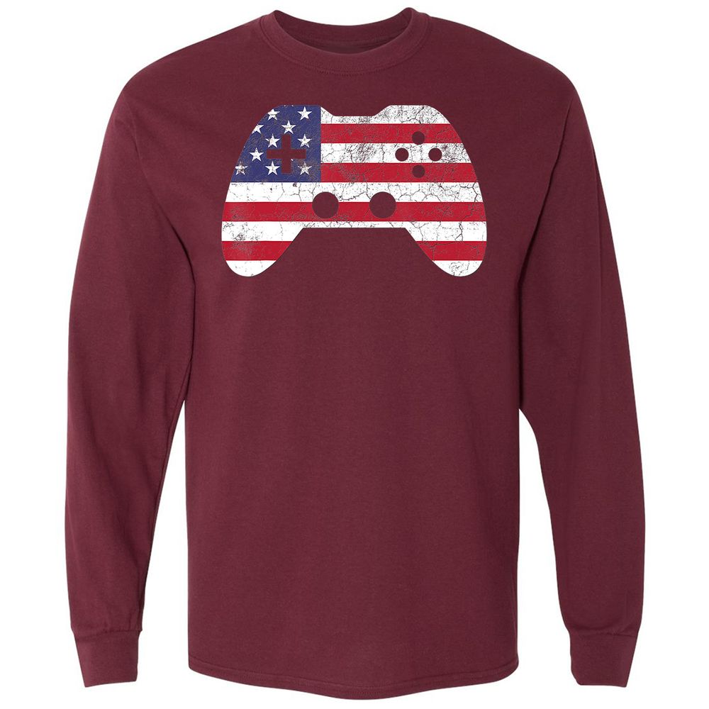 Long Sleeve T-Shirt - E6V3TYSQ - Maroon - 11
