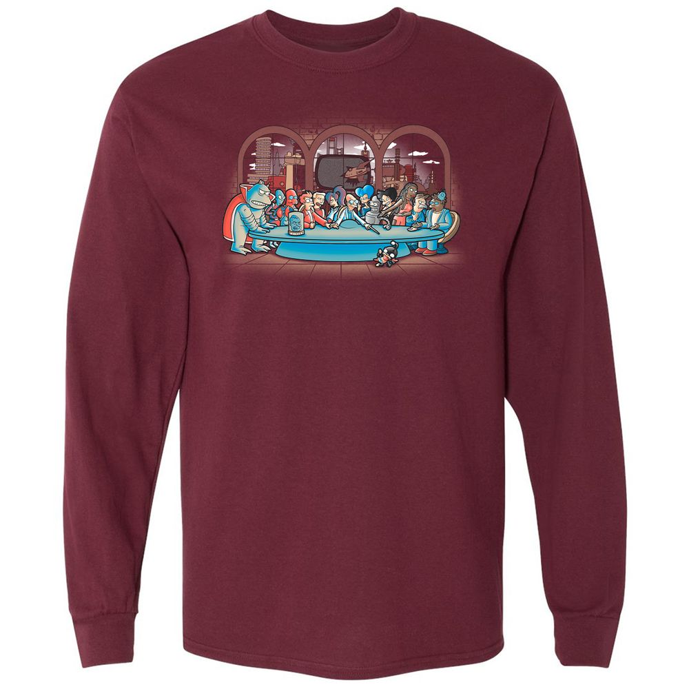 Long Sleeve T-Shirt - LAYJQ7C7 - Maroon - 11