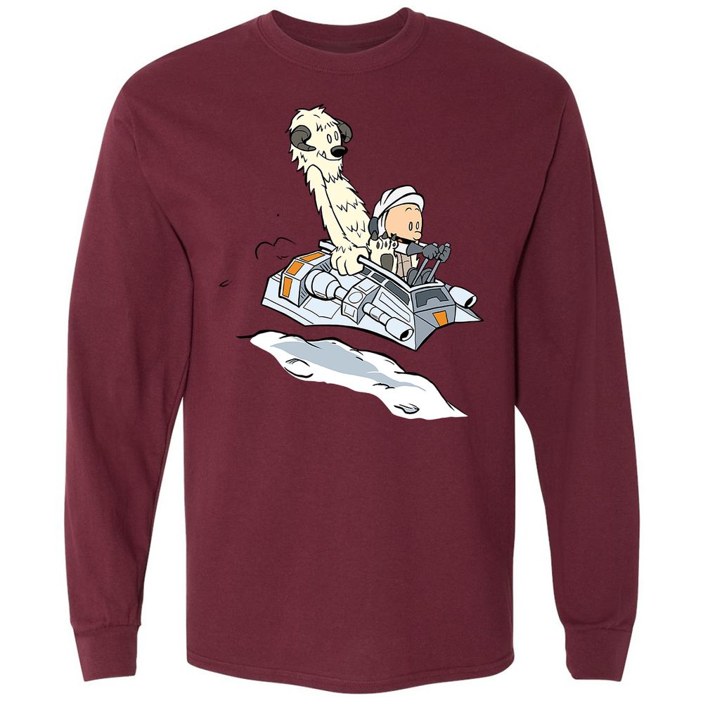 Long Sleeve T-Shirt - X61GVRK8 - Maroon - 11