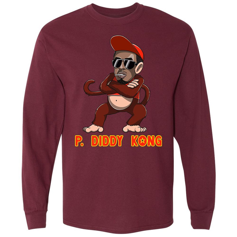 Long Sleeve T-Shirt - 3Q8J9AB7 - Maroon - 11