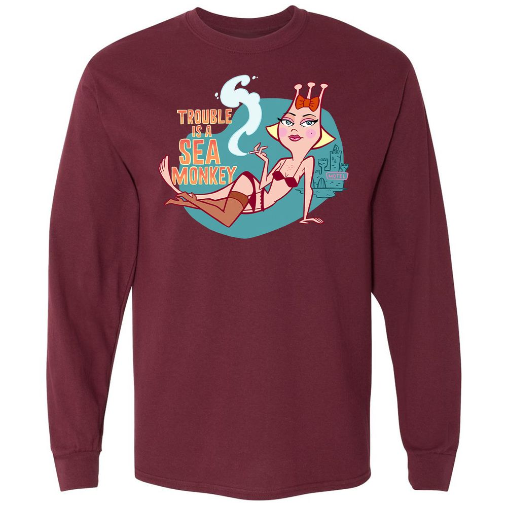 Long Sleeve T-Shirt - FBPC91QM - Maroon - 11