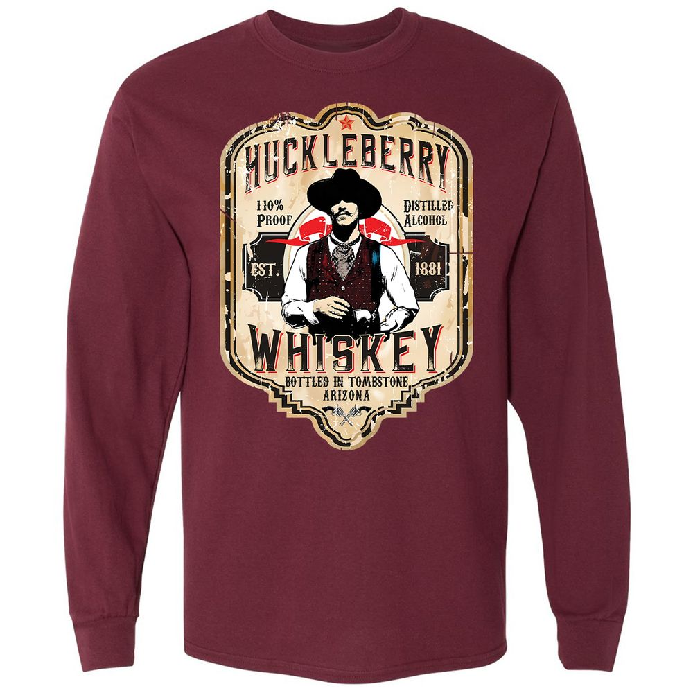 Huckleberry Whiskey Label - Maroon - 11