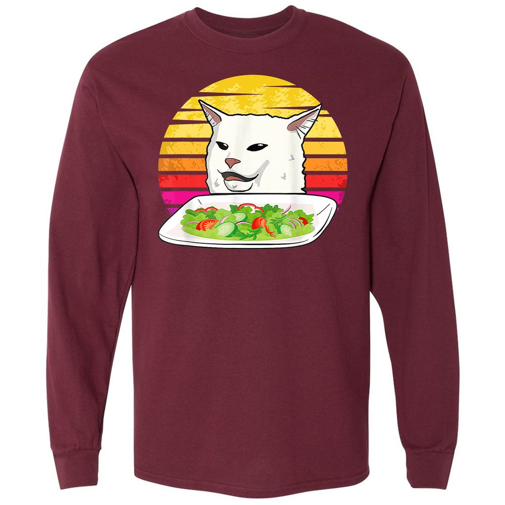 Long Sleeve T-Shirt - P2M5EKQ6 - Maroon - 11