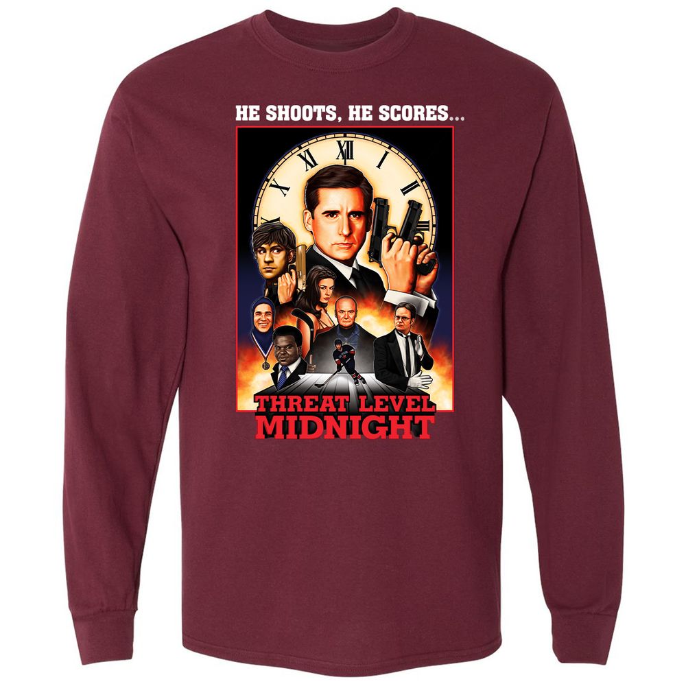 Long Sleeve T-Shirt - 14XJX6CS - Maroon - 11