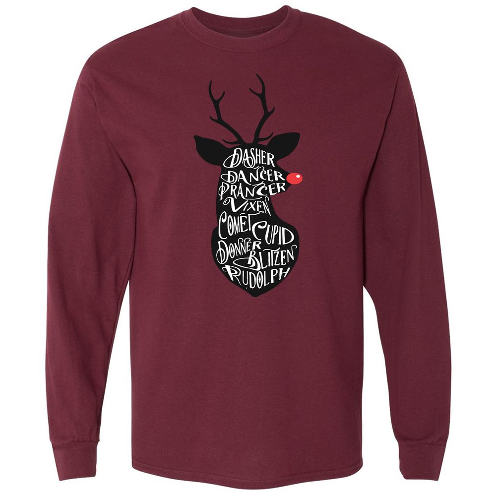 Long Sleeve T-Shirt - 48WQH1PK - Maroon - 11