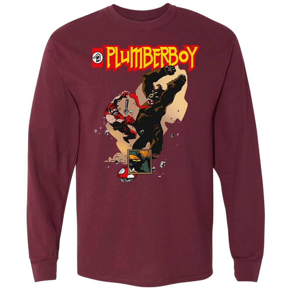 Long Sleeve T-Shirt - N5EYB9Z1 - Maroon - 11