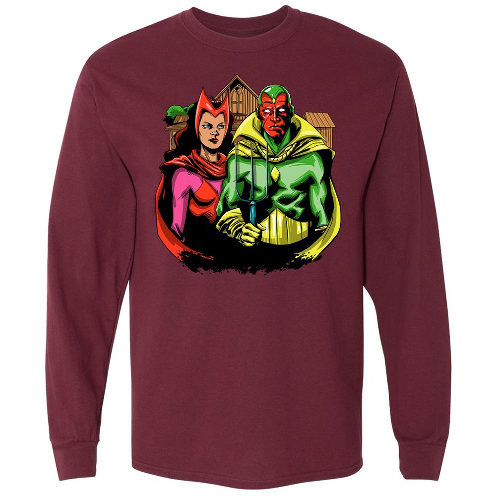 Long Sleeve T-Shirt - XSQTGYV9 - Maroon - 11
