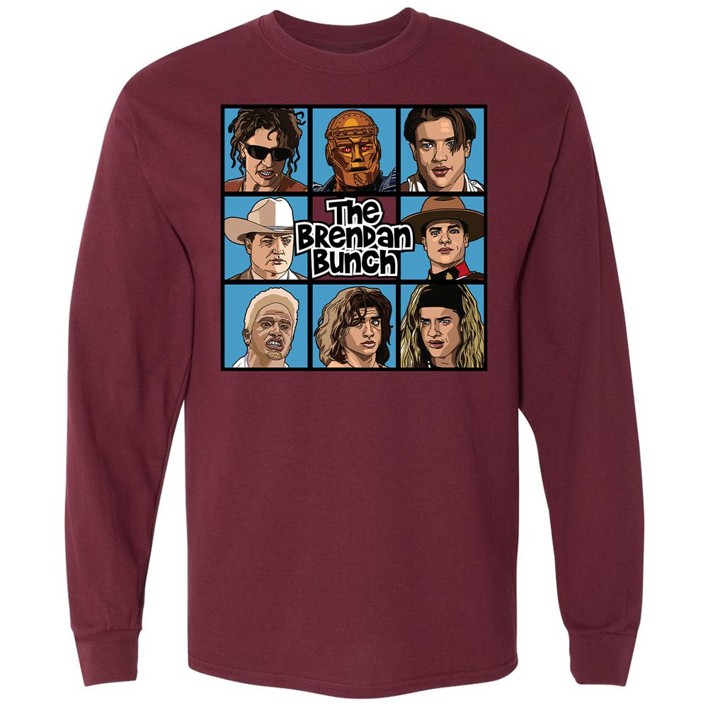 Long Sleeve T-Shirt - M3KZMVQQ - Maroon - 11