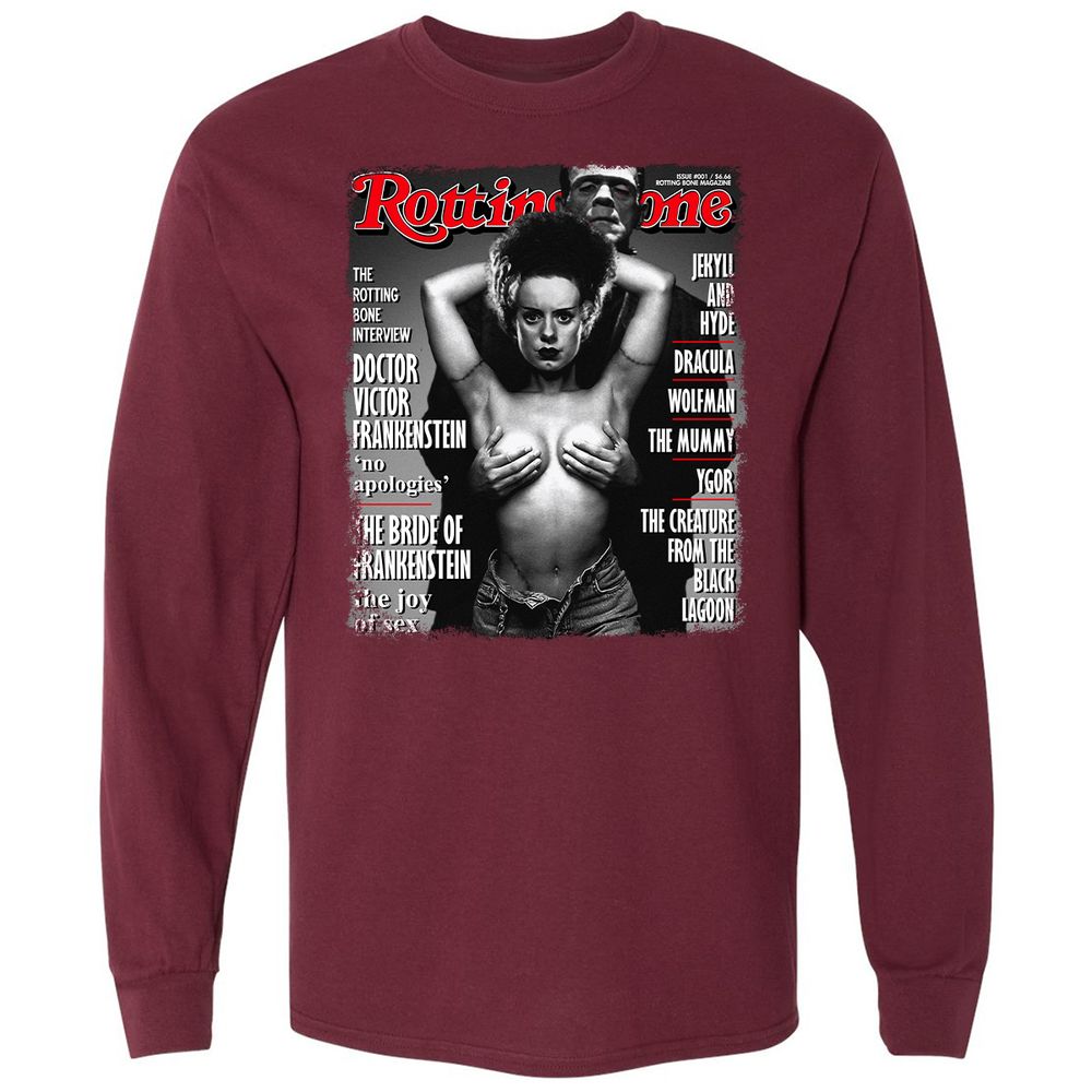 Long Sleeve T-Shirt - VVVQKDQV - Maroon - 11