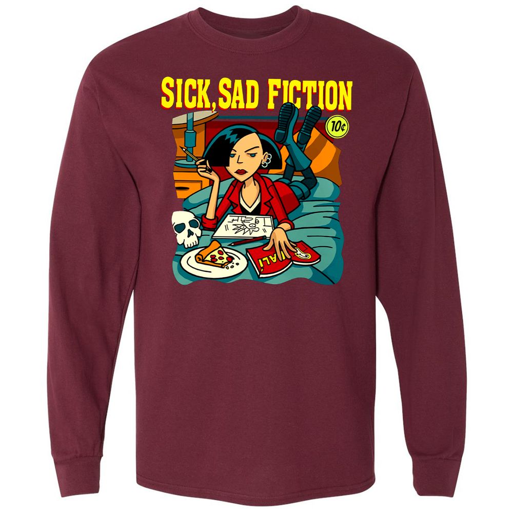 Long Sleeve T-Shirt - W3AW94QJ - Maroon - 11