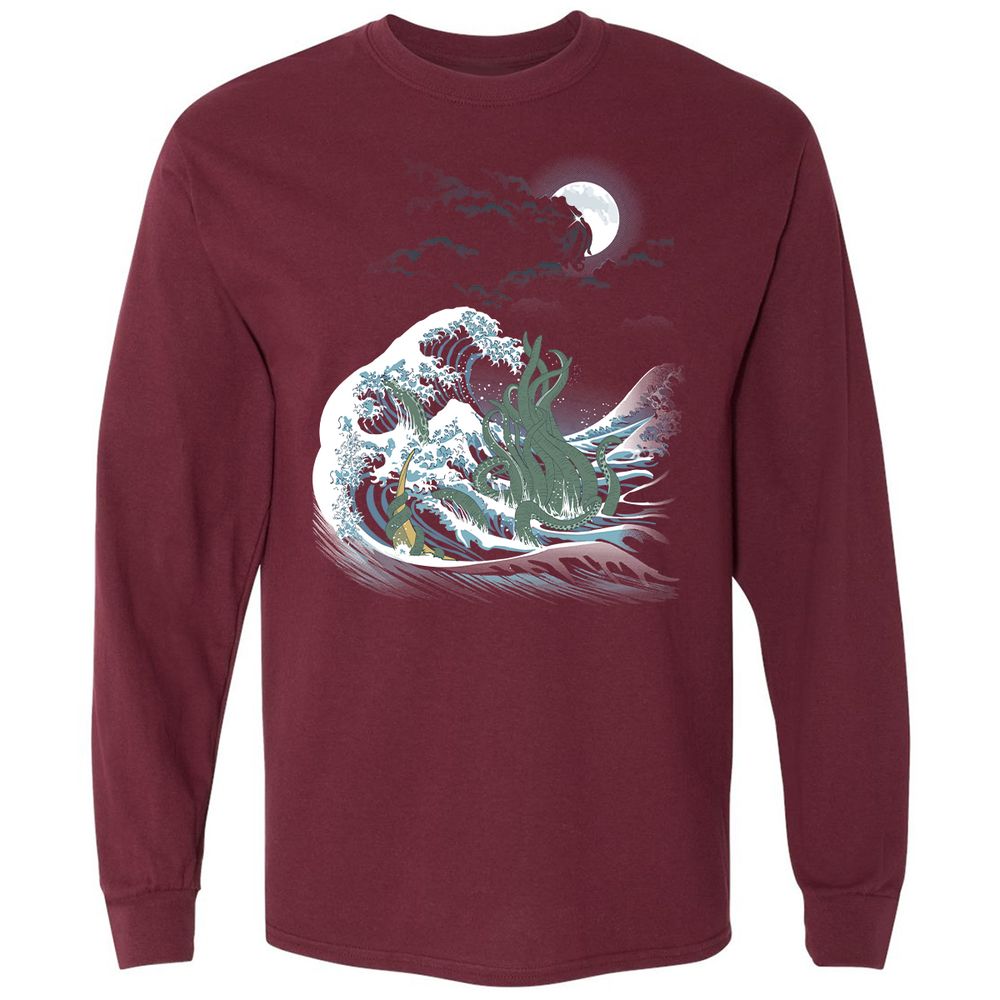 Long Sleeve T-Shirt - V4DF5ETL - Maroon - 11