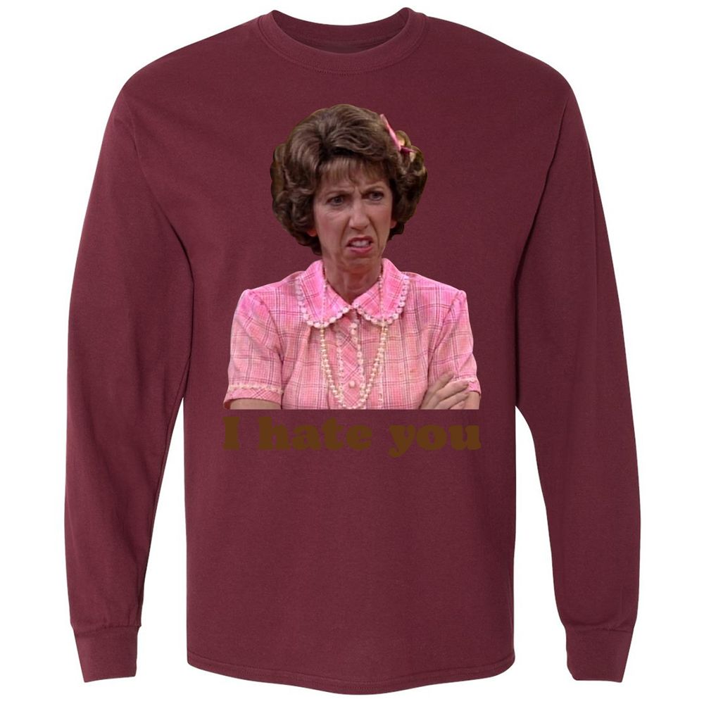 Long Sleeve T-Shirt - YGXT3YVU - Maroon - 11