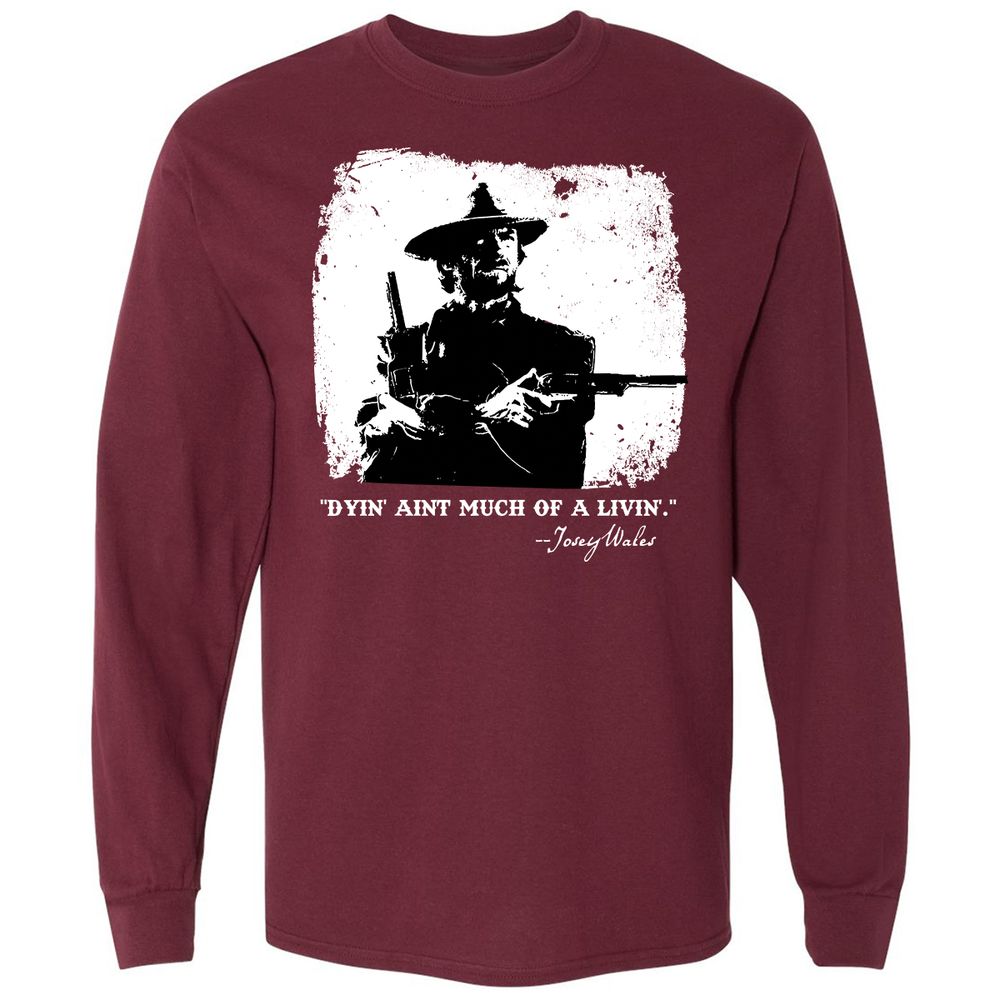 Long Sleeve T-Shirt - 8AY1JKTQ - Maroon - 11