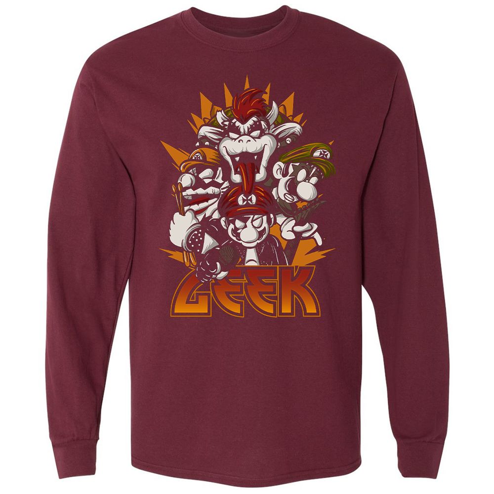 Long Sleeve T-Shirt - URPDFQ9F - Maroon - 11