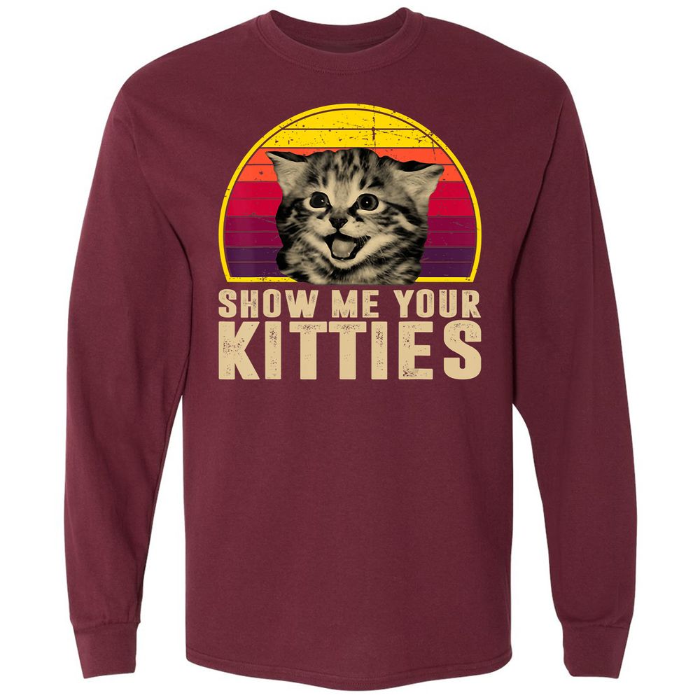Long Sleeve T-Shirt - KDZSVY7H - Maroon - 11