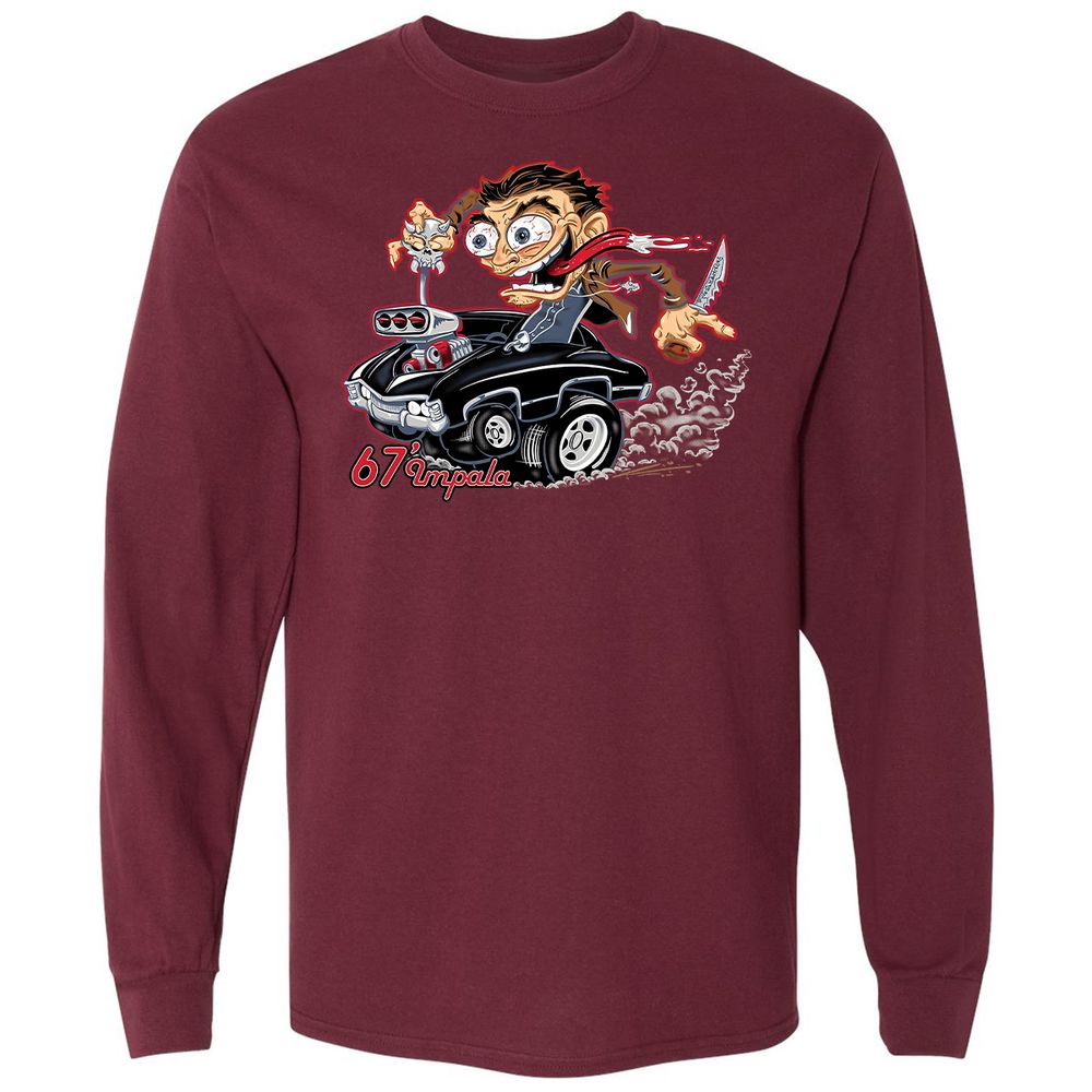 Long Sleeve T-Shirt - SY9DNQ79 - Maroon - 11