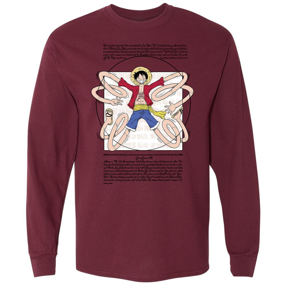 Long Sleeve T-Shirt - CG6R8PGU - Maroon - 11