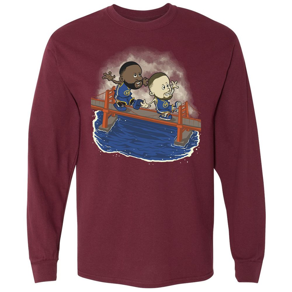 Long Sleeve T-Shirt - Black - Maroon - 11