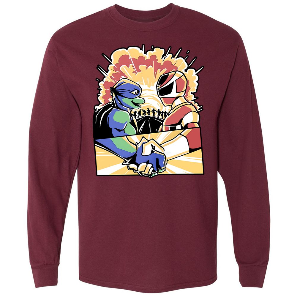 Long Sleeve T-Shirt - QM3DBSD3 - Maroon - 11